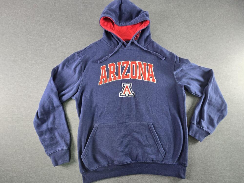 Arizona Wildcats Hoodie Mens Large Blue NCAA Basketball Colosseum Sweatshirt